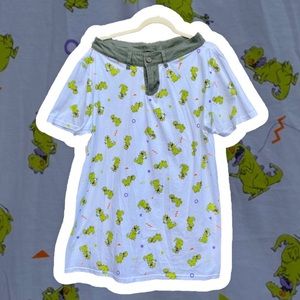 Reptar Tee with Denim Collar
